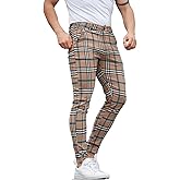 ALLELMS Mens Chinos Slim Fit Stretch Flat-Front Skinny Dress Pants