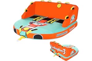 Swonder 3 Person Towable Tubes for Boating, Water Tubes for Boats to Pull, Heavy-Duty Front & Back Tow Points Inflatable Boat Tube with Stronger 840D Nylon Cover