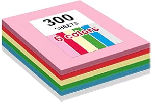 300 Sheets Construction Paper 6 Assorted Colors for Art Supplies 12X17 Colored Craft Paper for Arts Drawing Party Decoration
