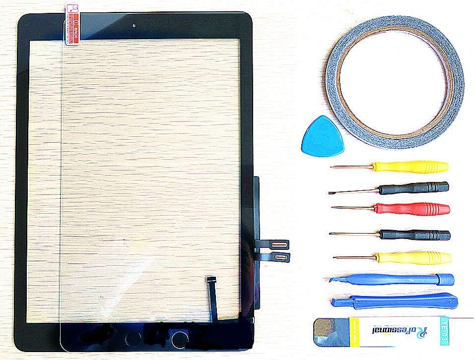 yayayahu New Replacement Parts for iPad 6 6th 2018 A1893 A1954 Glass Touch Screen Digitizer + Repair Tool Kit (Black)