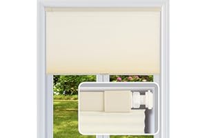 FabuBlinds Cordless Cellular Shades, No Drill No Tools Light Filtering Honeycomb Shades, Pleated Blinds for Windows, Easy to Install, Light Cream 31" W x 48" H