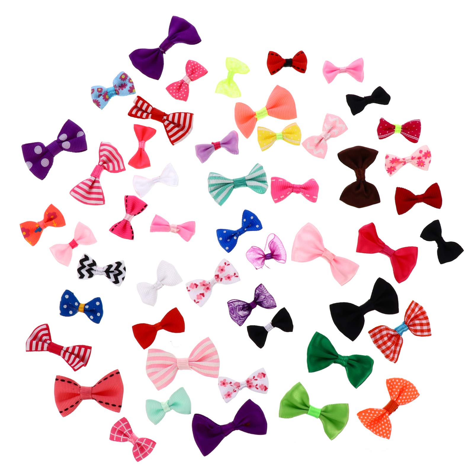 EXCEART 100Pcs Mini Ribbon Bows Ribbon Gift Bows Grosgrain Ribbon Mini Bow Ties DIY Ribbon Bows for Crafts, Wedding Invitations