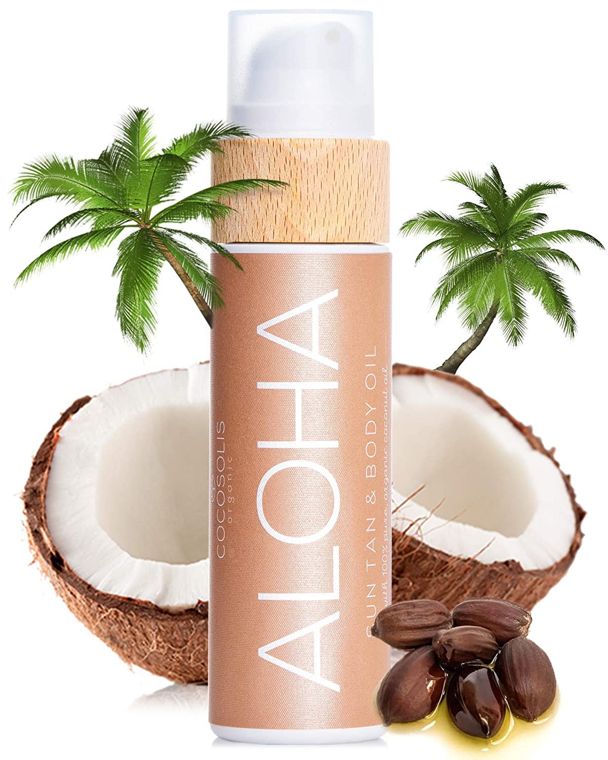 COCOSOLIS Aloha Tanning Accelerator with Vitamin E, Cocoa Butter - Organic Tanning Oil & Body Lotion with 6 Precious Oils (200)