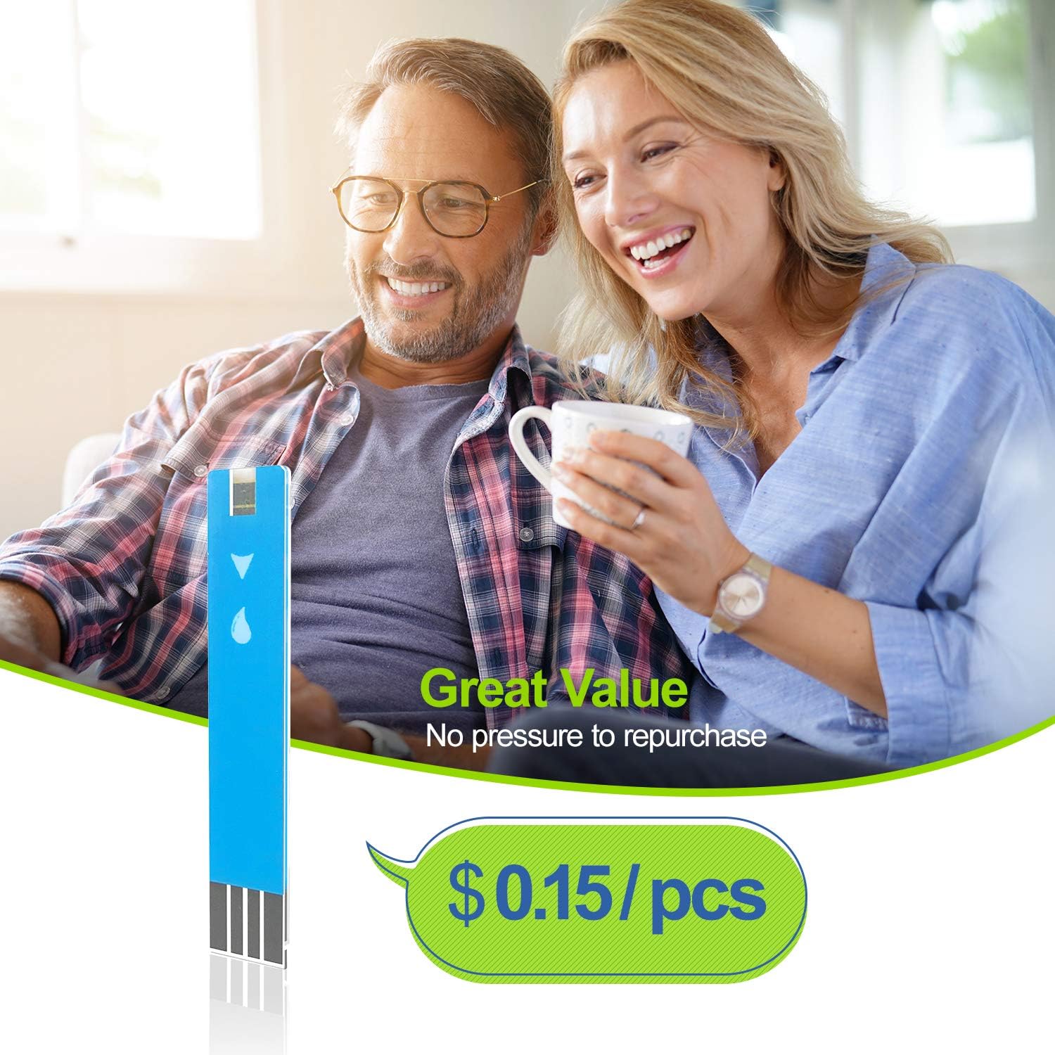 AUVON DS-W Blood Sugar Test Kit (100 Test Strips, 100 30G Lancets), High-Tech Diabetes Blood Glucose Meter (No Coding Required) with Lancing Device: Health & Personal Care