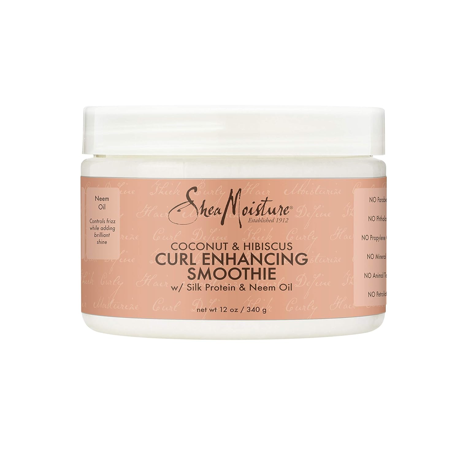SheaMoisture Smoothie Curl Enhancing Cream for Thick, Curly Hair Coconut and Hibiscus Sulfate Free and Paraben Free 12 oz : Beauty