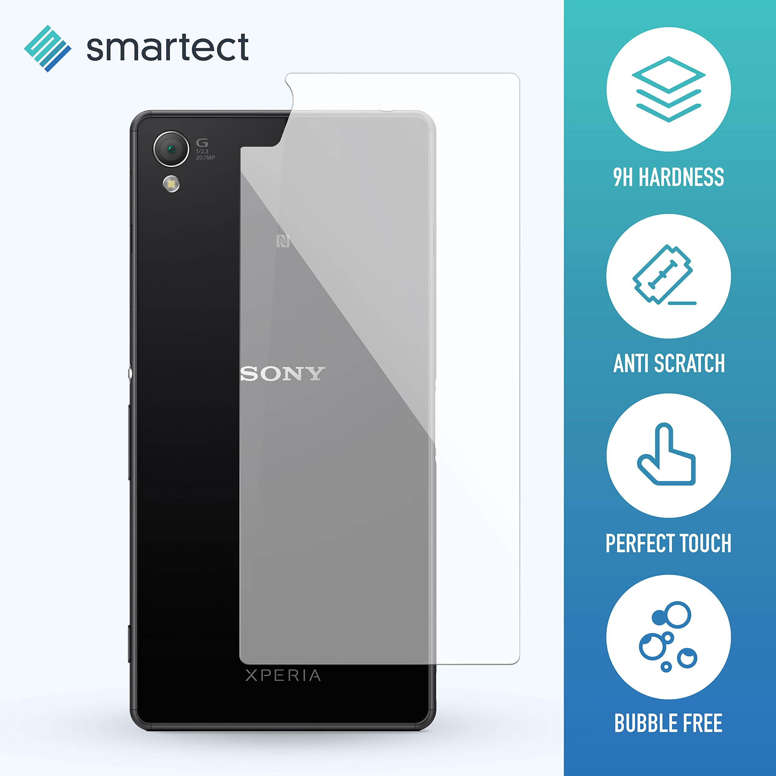 smartect Protection d’Écran en Verre Trempé pour Sony Xperia Z3 [Avant et Arrière] - Film Protecteur Ultra-Fin de 0,3mm - Vitre Robuste avec 9H de Dureté et Revêtement Anti-Traces de Doigts
