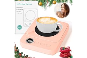 MABAHOO Coffee Mug Warmer for Desk, Electric Heated Mug Cup Warmer, Auto Shut Off, Office Desk Accessories Home Kitchen Appliances Gadgets, Birthday Gifts for Women Men (Pink)