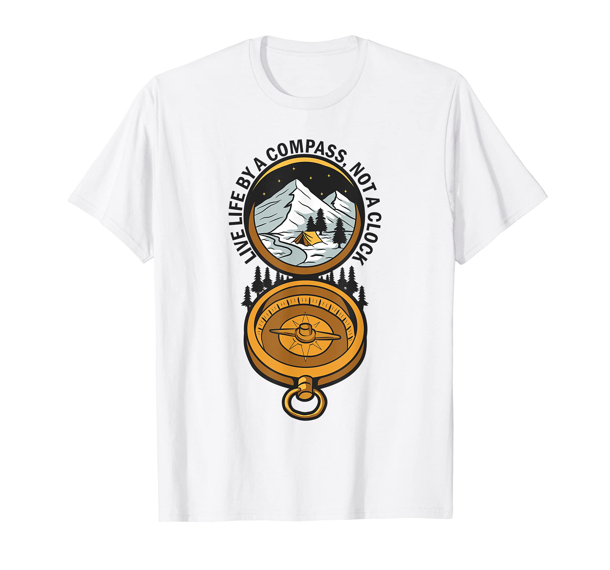 Live Life By A Compass National Park Mountains Nature Hiking T-Shirt