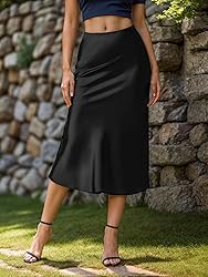 Women's Satin High Waist Hidden Elasticized