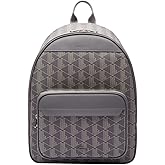 Lacoste Mens The Blend Monogram Backpack, Monogram Brown, One Size