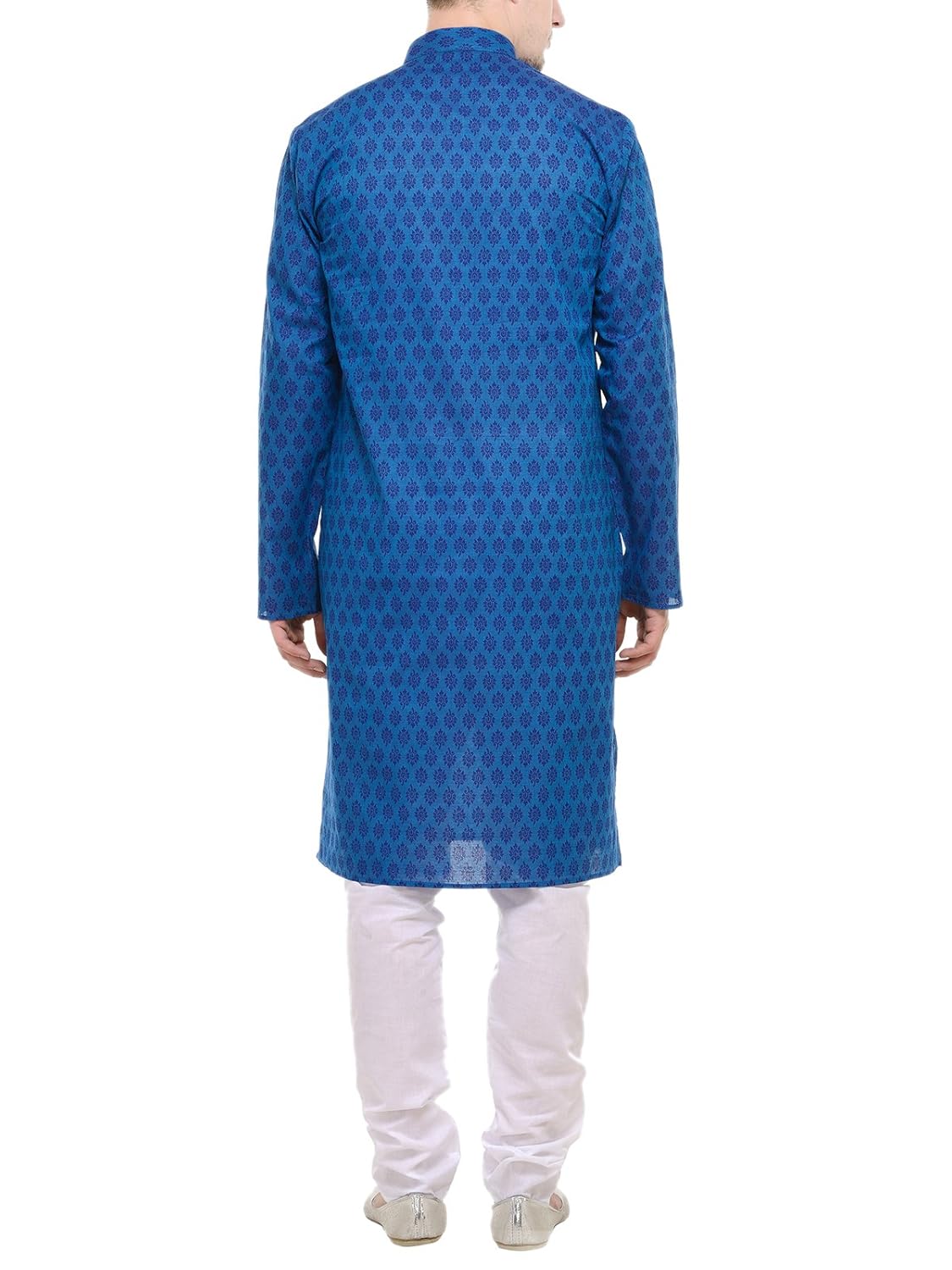 rg designers blue self printed full sleeves kurta pyjama set