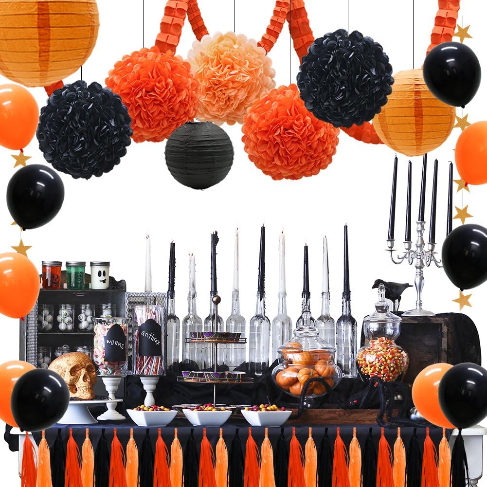 41pcs Party Decorations Supplies Kit - Paper Lanterns Balloons Tassels Hanging Garland Banner Tissue Pom Poms Flowers Clover Garland Paper Garland for Baby Showers Bridal Birthday Halloween Events: Home & Kitchen