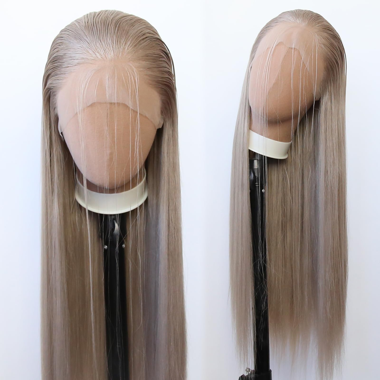 Towarm Ash Blonde Wig Long Straight Light Honey Brown Synthetic Lace Front Wigs Pre Plucked Natural Hairline for Black Women Heat Resistant Fiber Hair Cosplay Daily Wear Wig (Light Brown)