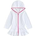 Mubineo Toddler Girl Long Sleeve Swimsuit Beach Dress Cute Cover Ups Ruffle Bathing Suit Cover Up Kimono Kids Swimwear