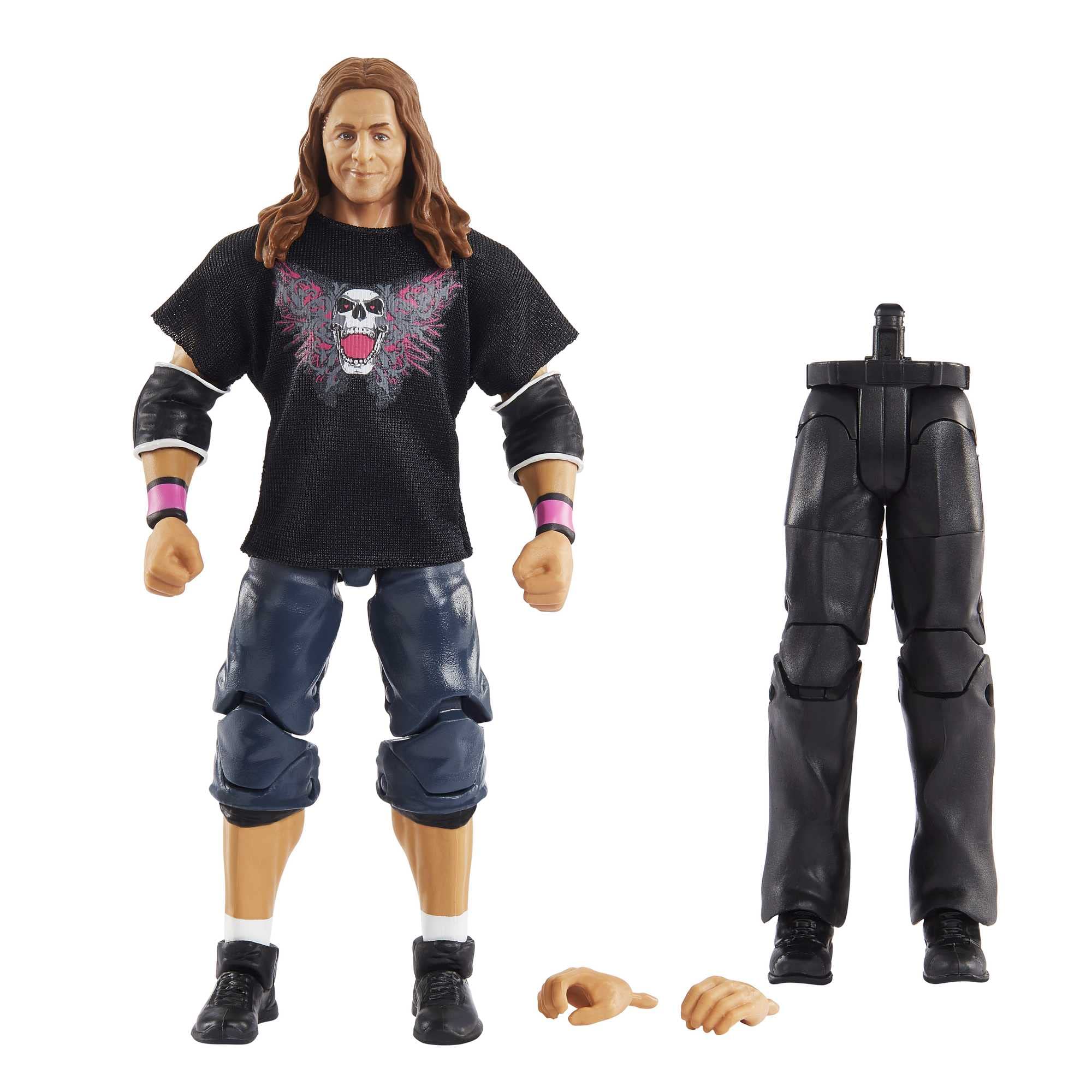 WWE Bret “Hit Man” Hart WrestleMania Action Figure with entrance shirt & Vince McMahon Build-A-Figure Pieces, 6-in / 15.24-cm Posable Collectible Gift for WWE Fans Ages 8+, HDD86