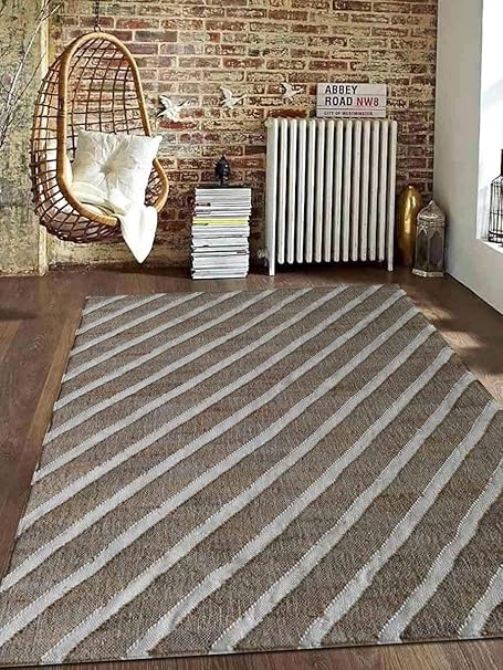 Rugsotic J00085 Tapis Tisse A La Main En Toile De Jute Ecologique Marron Clair Beige 120 X 15 Cm 4 X 6 Creme Noir Amazon Fr Cuisine Maison