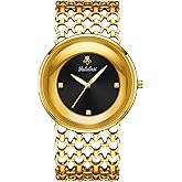 Gosasa Women's Luxury Quartz Watch with Stainless Steel Mesh Link Bracelet, Elegant Round Dial with Crystal Accents, Waterproof Ladies Dress Wristwatch,Fashion Gift for Women