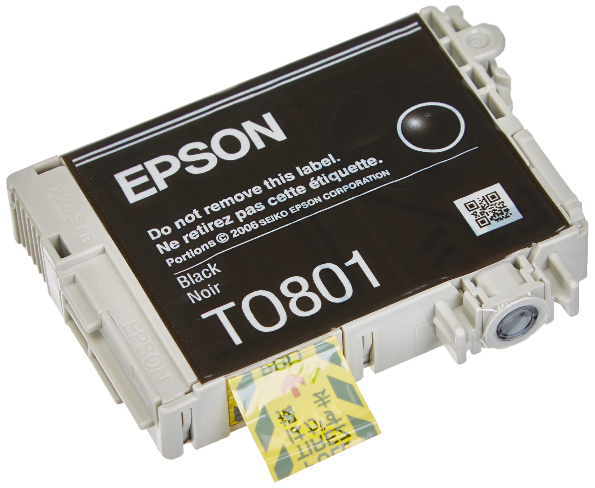 EPSON T0801 7.4 ml Ink Cartridge, Black, Genuine