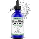 FWS Colloidal Silver, Liquid Silver Drops, 99.99% Pure Silver, 4 oz Glass Bottle, 60 Servings (2 Month Supply), 50 ppm, Concentrated for Easy and Convenient Servings
