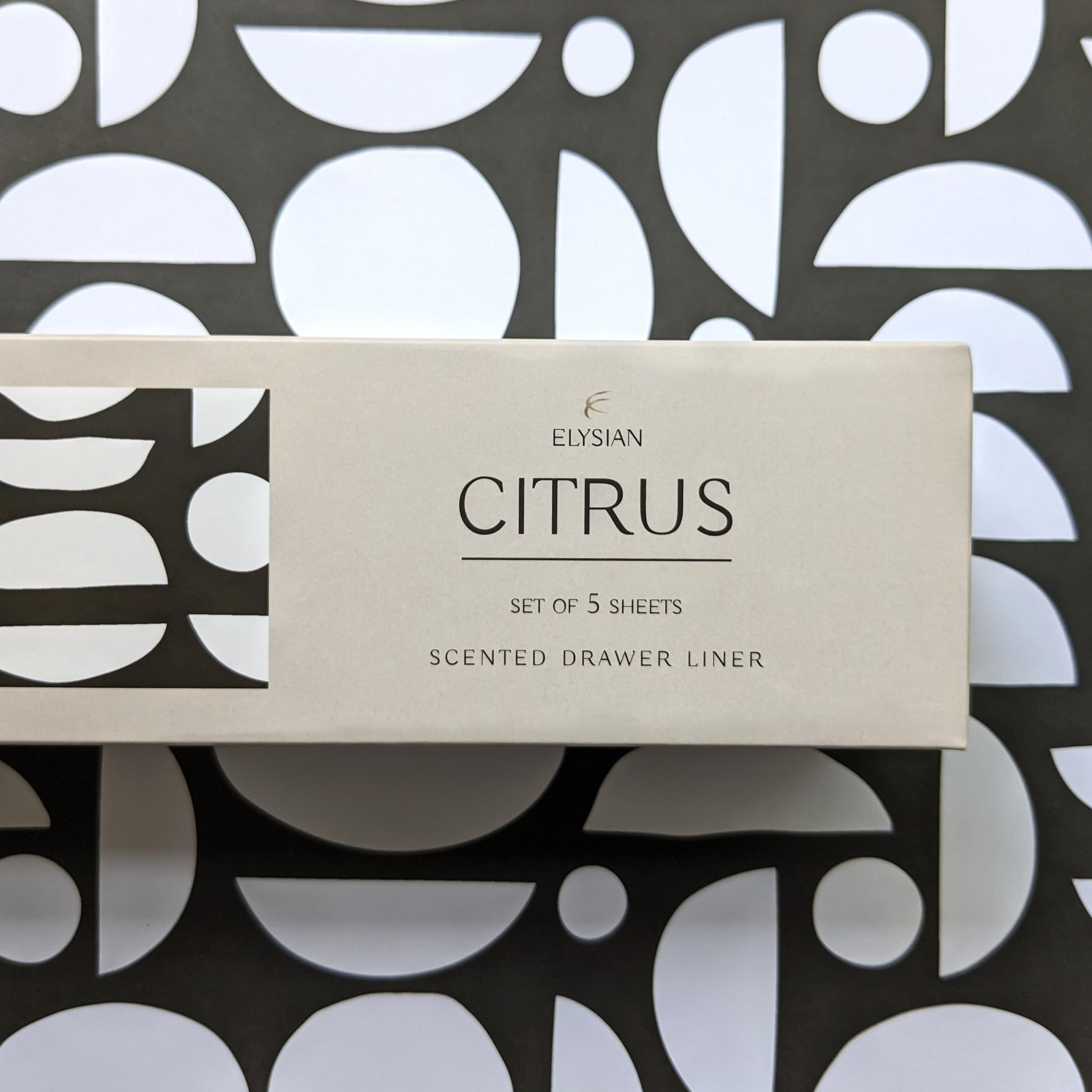 Scented Drawer Liner - Set of 5 Citrus - Green Geometric Design