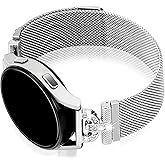 HAYONLIY Magnetic Bands Compatible for Samsung Galaxy Watch 7/FE/6/5/4 40mm 44mm, 5 Pro, Watch 4/6 Classic 42mm 46mm 43mm 47mm, 20mm Mesh Stainless Steel Bling Strap, Dressy Wristband for Women