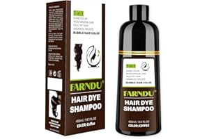 Farndu Coffee Hair Dye Shampoo for Women & Men - Gray Coverage 3 In 1 Natural Color Shampoo