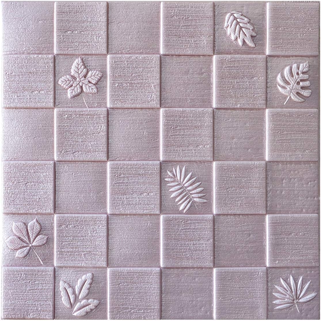 Living Room 3D Wall Stickers Decor 3D Brick Wallpaper for Living Room Bedroom Decor Self Adhesive Wall Paper Rose Gold 70cm X 70cm