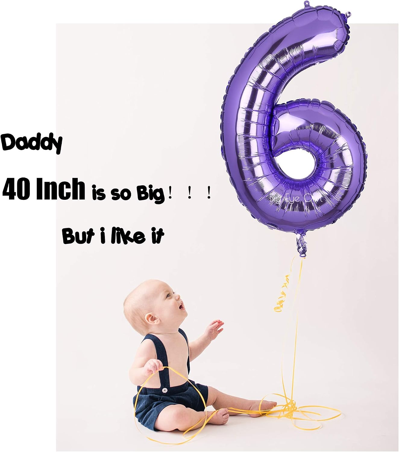 Large Foil Purple Number 6 Balloons Big Mylar Helium Balloon Birthdays Party Decorations Supplies Girls 40 Inch - Image 5