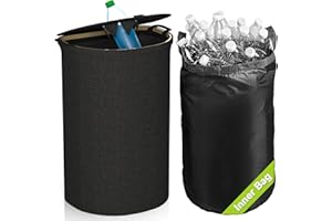 Toffos Recycling Bin for Kitchen Indoor Home, Large 27 Gallon 105L Recycle Bin with Lid and Removeable and Reusable Inner Bag for Bottles Cans Glass Plastics