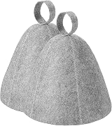 couduan 2Pcs Sauna Hat Ergonomic Felted Sauna Cap Grey Unisex view 1