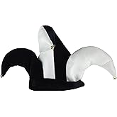 Beistle Plush Black & White Jester Hat