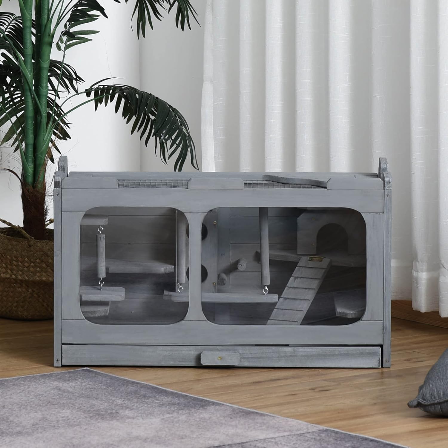 pawhut wooden hamster cage