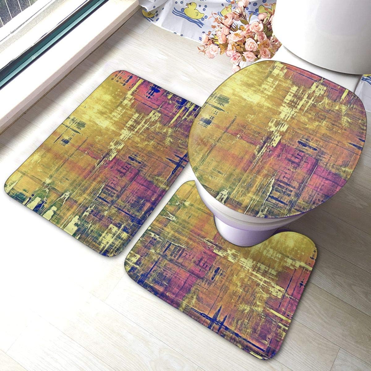 Bathroom Rug Mat and Mats Sets, Old Antique Texture Or