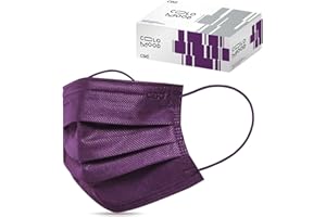 CSD Colo 30 Pcs Purple Disposable Face Masks, 3 Ply Adult Mask with Elastic Ear Loop, Nose Bridge Clip, Breathable Comfortable Mask Great for Indoor, Outdoors Use (Ultra Violet)