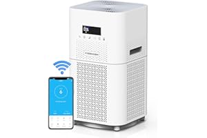 FRESHDEW Air Purifier for Home Large Room,H13 True HEPA Filter,Smart Wi-Fi Air Purifier up to 1830 Ft², Air Purifier for Bedroom with PM 2.5 Display for Pet Odor, Dust, Smoke, Wildfire (AP402)