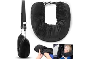 WEIGUZC Travel Pillow Stuffable with Clothes, Transformable and Expandable Luggage Carry-On Solution | Fits 3 Days' Essentials | Only Travel Pillowcase, No Filler | Black Elastic Velvet (1)