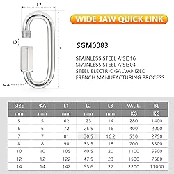 sprookber Stainless Steel Chain Quick Links - 304