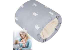 TEUOPIOE Baby Feeding Arm Pillow,Soft Cotton Bottle Nursing Arm Pillows for Newborn,Breastfeeding Pillows for More Support for Mom and Baby,Portable and Washable,Ergonomic Nursing Essentials(Grey Crown)
