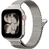 Slim Thin Milanese Loop Band Compatible with Apple Watch 38mm 40mm 41mm 42mm 44mm 45mm 49mm Women Men, Stainless Steel Mesh Magnetic Clasp Strap for iWatch Series 11 10 9 8 7 6 5 4 3 2 1 Ultra SE