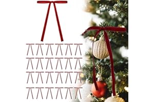 24 Pcs Velvet Bows Christmas Ornaments, Velvet Ornaments for Christmas Tree, Vintage Xmas Bows for Wreaths, Gifts and Holiday