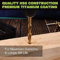 COMOWARE 100 Pcs Titanium Drill Bit Set - High