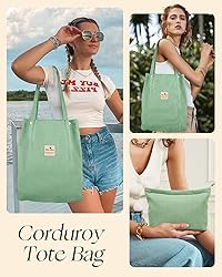 Miss Adola Aesthetic 2 Pack Corduroy Tote Bag
