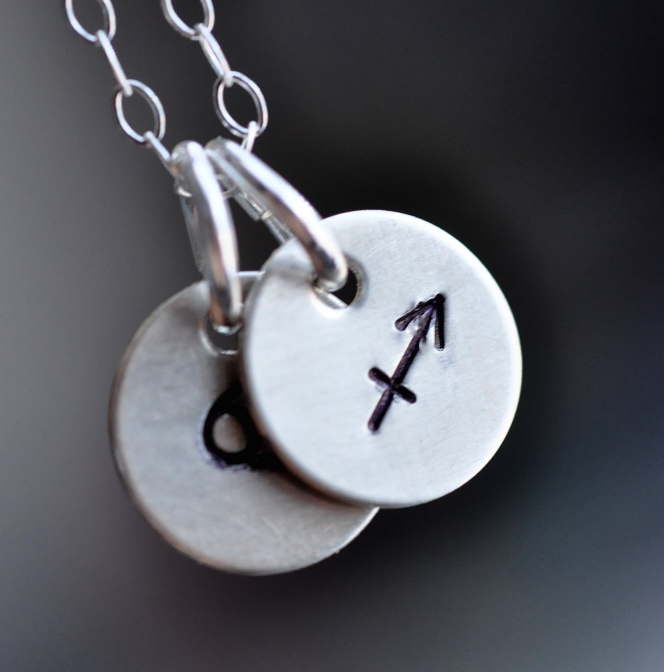 Custom Double Zodiac Necklace"PERFECT MATCH" (2 zodiac