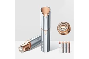 INNVO Facial Hair Remover for Women Ladies Upper Lip Hair Removal Electric Face Shaver with Rechargeable Battery Brush (Blue with 1 Replacement Head)