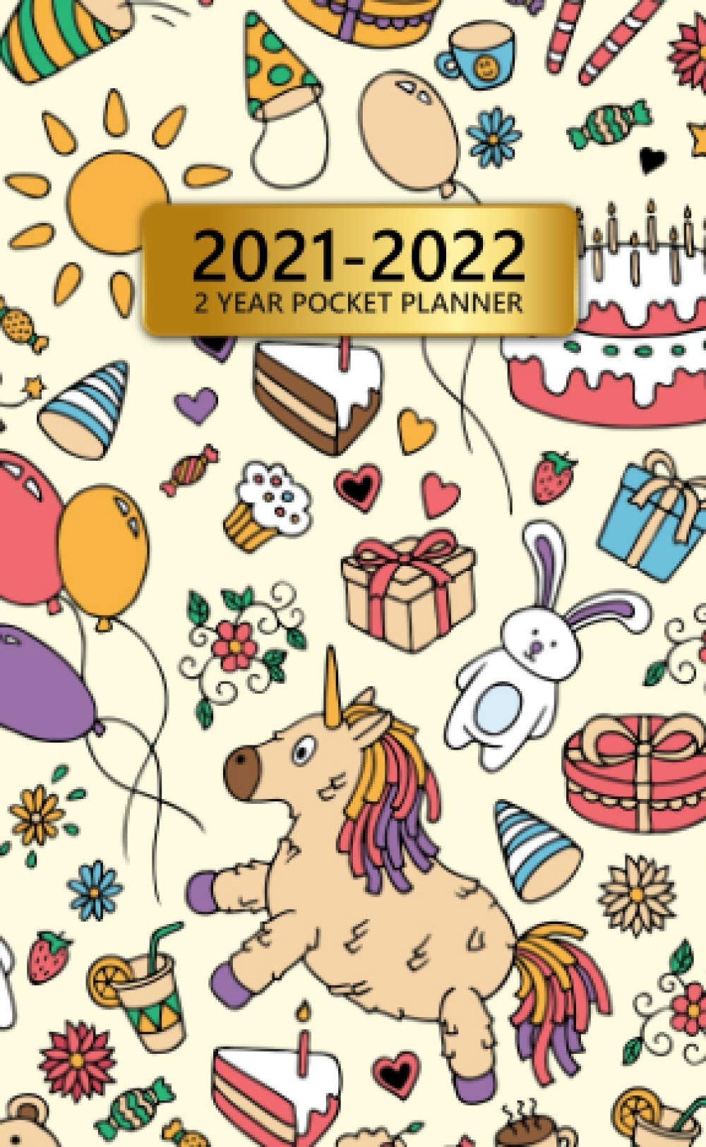 2 Year Pocket Planner 2021-2022: 24 Month Organizer Calendar Agenda with Vision Boards and Notes. Awesome Birthday Party Pinata and Cake.