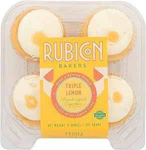 RUBICON BAKERY Triple Lemon Cupcakes 4ct, 9 OZ