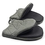 1 Pair Short Oven Mitts, Heat Resistant Silicone Kitchen Mini Oven Mitts for 500 Degrees, Non-Slip Grip Surfaces and Hanging 