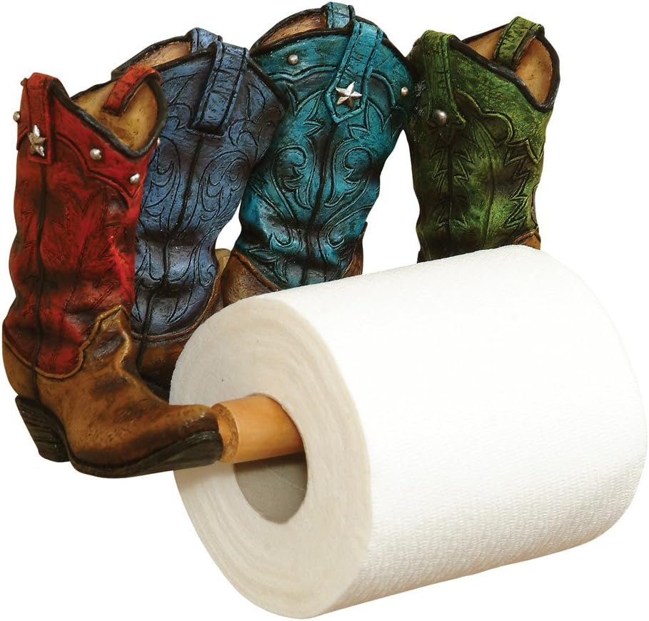 Smart LivingCompany Cowboy Boots Toilet Paper Holder, Multi Colour