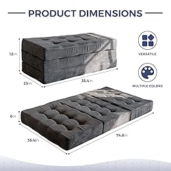 MAXYOYO Tri-Fold Mattress, 6 Inch Tufted Folding