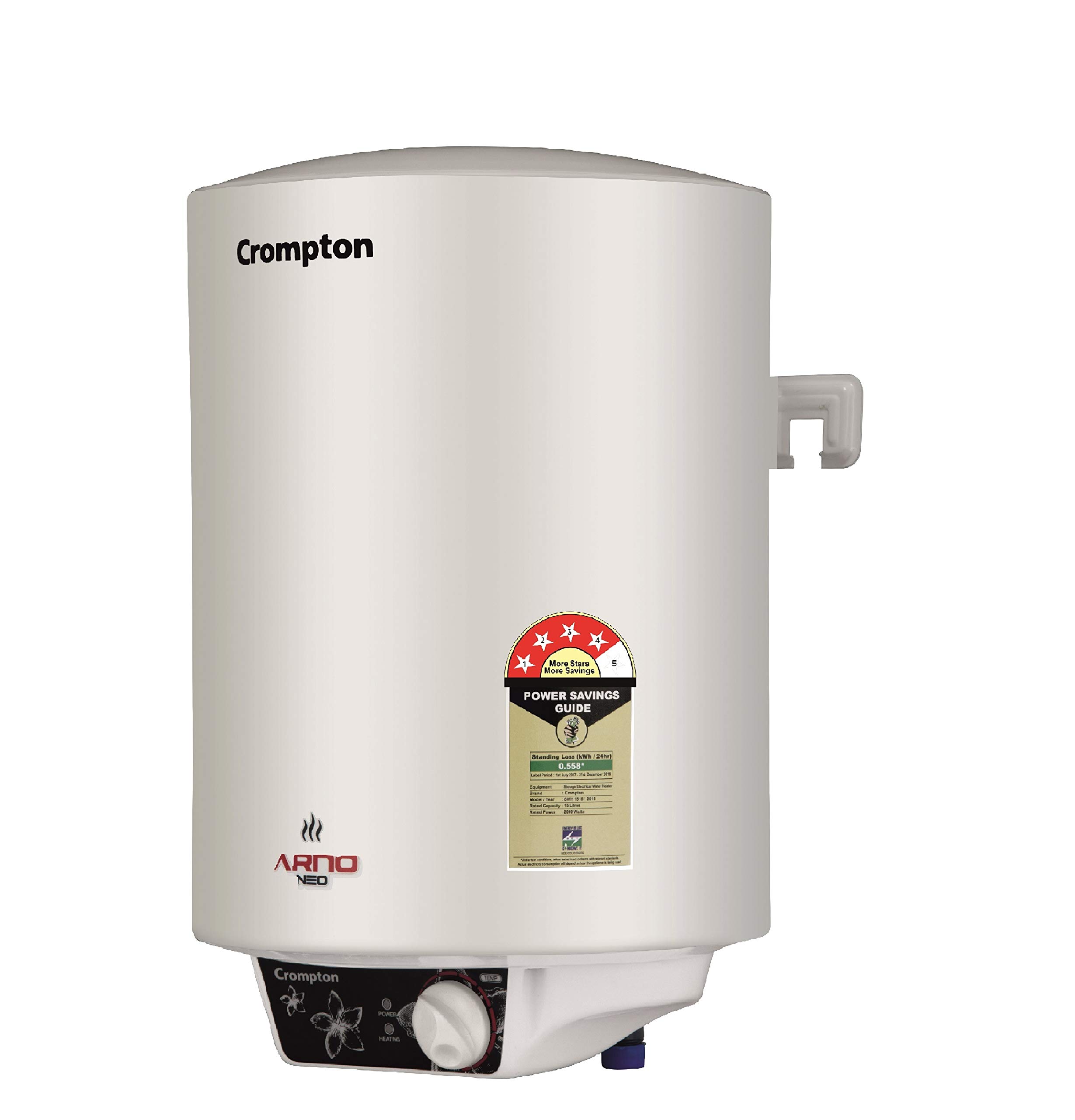 Buy Crompton Arno Neo Aswh-2615 15Ltr(2Kw) 4 Star-Rated Storage Water  Heater (White), Wall ing Online at desertcartIsrael